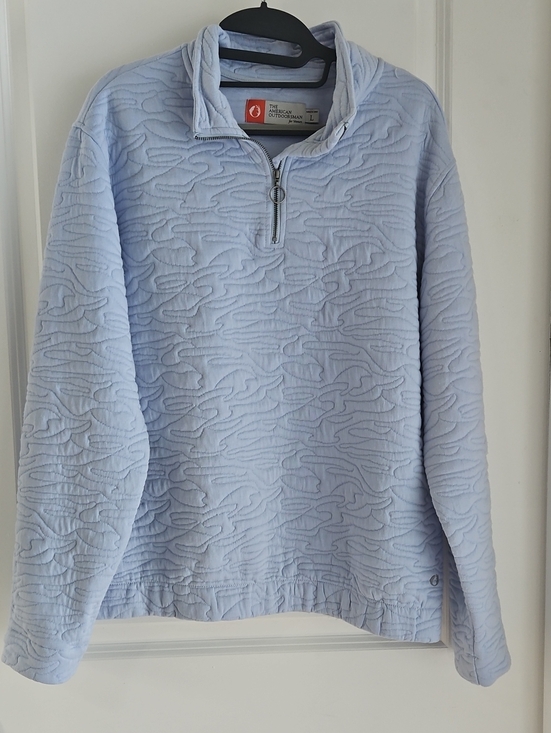 the american outdoorsman Sweaters - The American Outdoorsman Pale Blue Quilted Half-Zip Pullover
